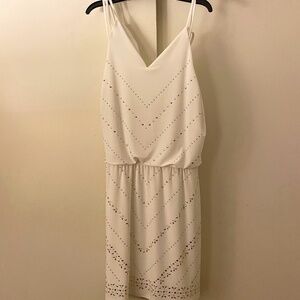 WHBM White Dress with Gold / Silver Studs